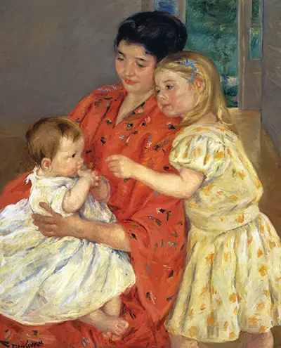 Mother and Sara Admiring the Baby Mary Cassatt